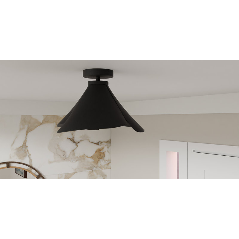 Plafonnier semi-encastré 1 lumière Jovank, Noir mat