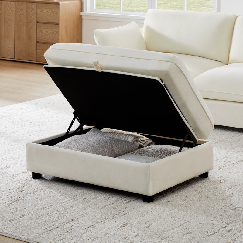 Canapé modulaire rembourré modulaire avec 5 repose-pieds de 112 po, Polyester de lin