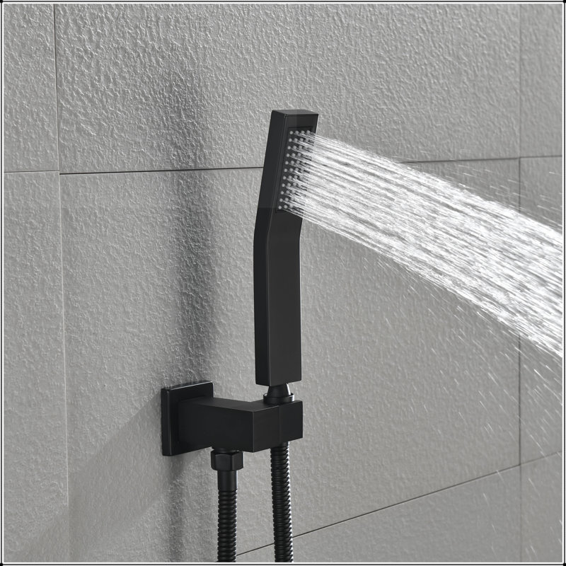 Handheld Shower Head with 59-inch Shower Hose and Adjustable Shower Bracket, Matte Black
