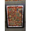 Antique Floral Chinese Small Size Wool & Silk Coral Color Framed Textile