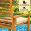 Chaises de salle à manger d'extérieur en bois d'acacia Tranquillo Solara - ensemble de 2 avec coussins, capacité de charge de 500 lb