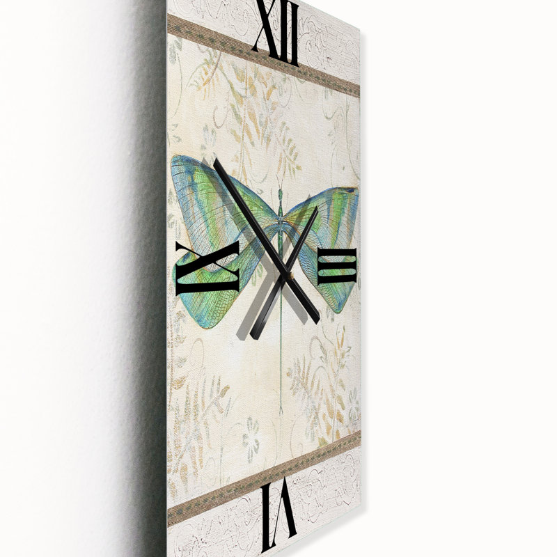 Horloge murale 3 panneaux Summer Dragonfly, Grand