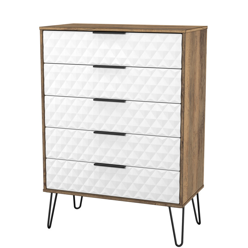 Talita 77cm W 5 - Drawer Chest of Drawers, White