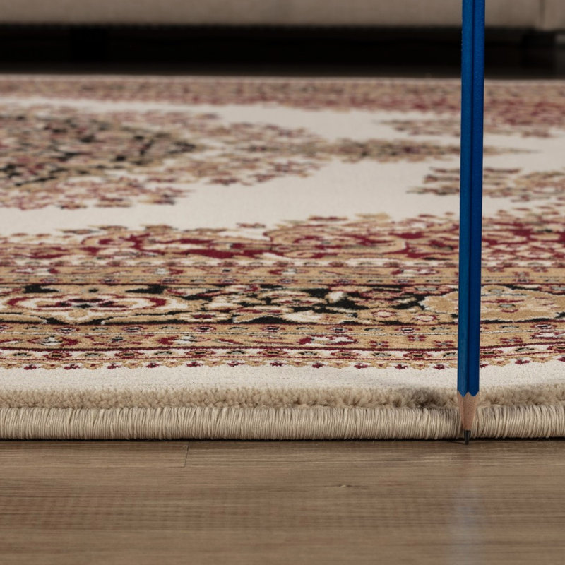 2 pi Tapis médaillon X 3 fabriqué à la machine, de style traditionnel orné, doux et 100% polypropylène, idéal pour les coins de lecture