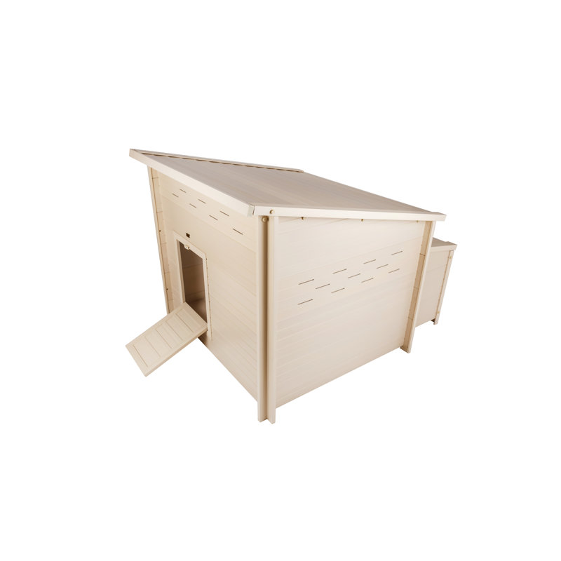 Poulailler avec boîte de nidification ECOFLEX Achilles jusqu'à 3 poulets, Brun clair