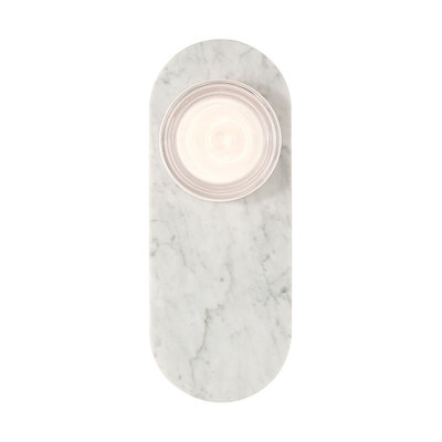 Extérieur, 15 po, blanc marbré, verre transparent