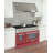 KUCHT Professional 48 in. 6.7 cu. ft. Propane Gas Range with Sealed Burners, Griddle/Grill and Two Ovens - One Convection - in Stainless Steel with Cement Grey Oven Door-94094659-50147974