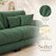Canapé 2 places en chenille verte moelleuse avec sièges et coussins profonds et moelleux pour salon-959695183