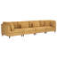 4 - Piece Upholstered Corduroy Modular Sectional with Pillow Back and Solid Wood Legs-1560105518