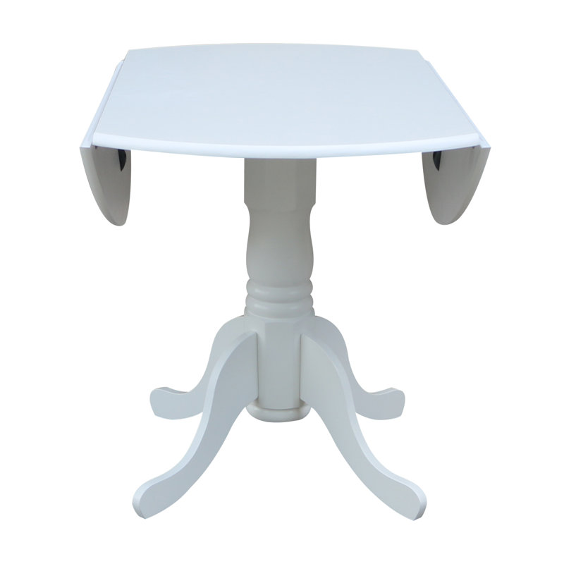 Philipston Extendable Round Solid Wood Dining Table, Bright White, Bright White