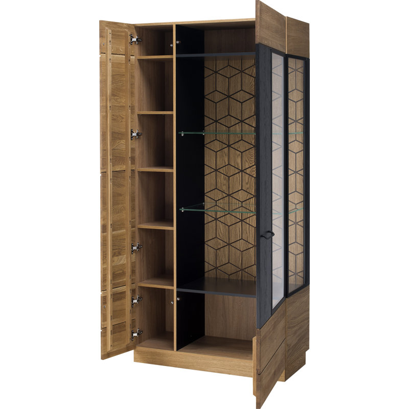 MOSAIC Manufactured + Solid Oak Wood 2-Door Display Cabinet