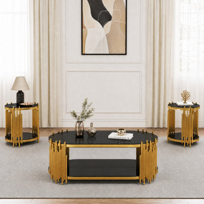 3 Pieces Living Room Table Set