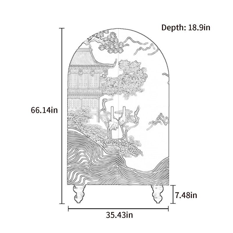 Armoire-penderie à double porte arquée