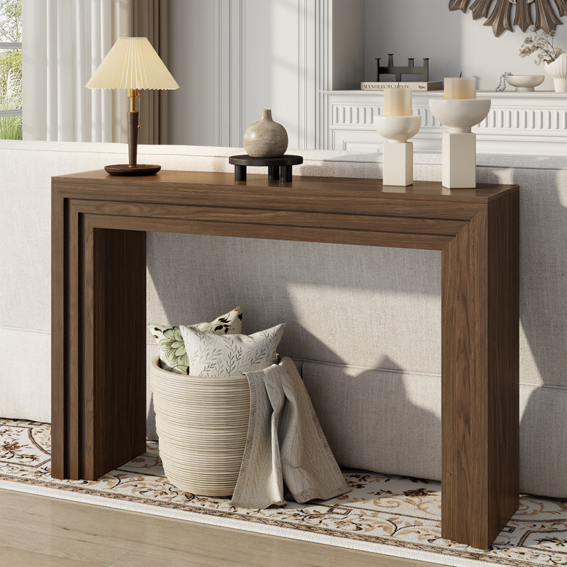 Console de 43 po pour vestibule, table de vestibule en bois, table de salon derrière le canapé, couloir, entrée, canapé, entrée, décoration intérieure