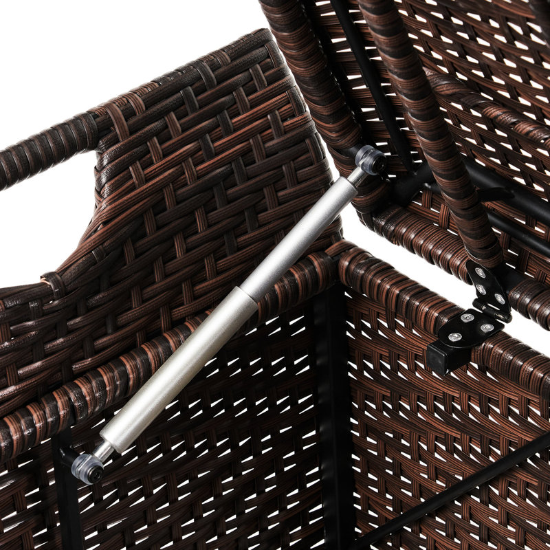 Outdoor Storage Bench With Smooth Handle - Enhances Modern Look, Fits Deck, Garden And Poolside Deck Hand-woven Detail
