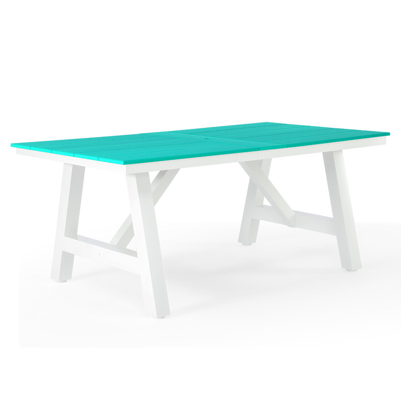 72" X 39" Rectangular Outdoor Dining Table, Teal