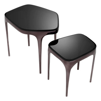 Deacon Glass Top End Table Set