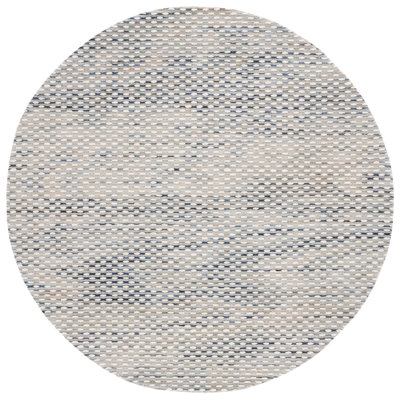 Laureldale Hand Woven Wool/Cotton Abstract Rug in Navy/White