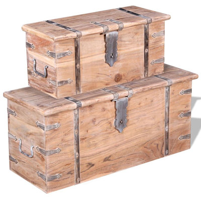 Storage Chest Decorative Storage Box with Lock for Bedroom Solid Wood