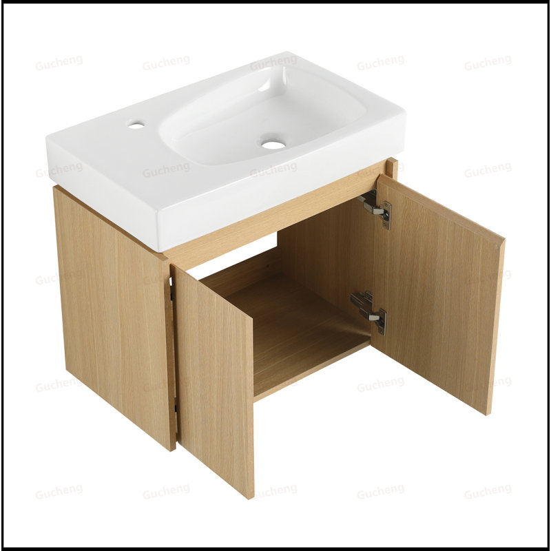 24Inch Wall-Mounted Vanity Sink Combo, Natural