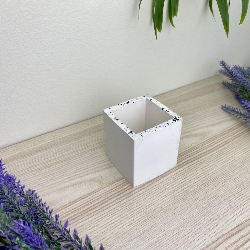 Neomi Square Pen Pot, White