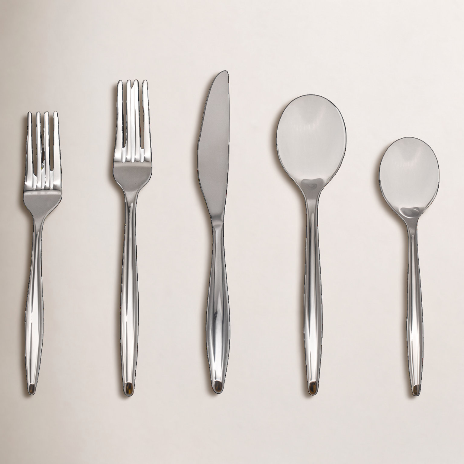 Milano Flatware Set - Service for 4, Mirrored Stainless