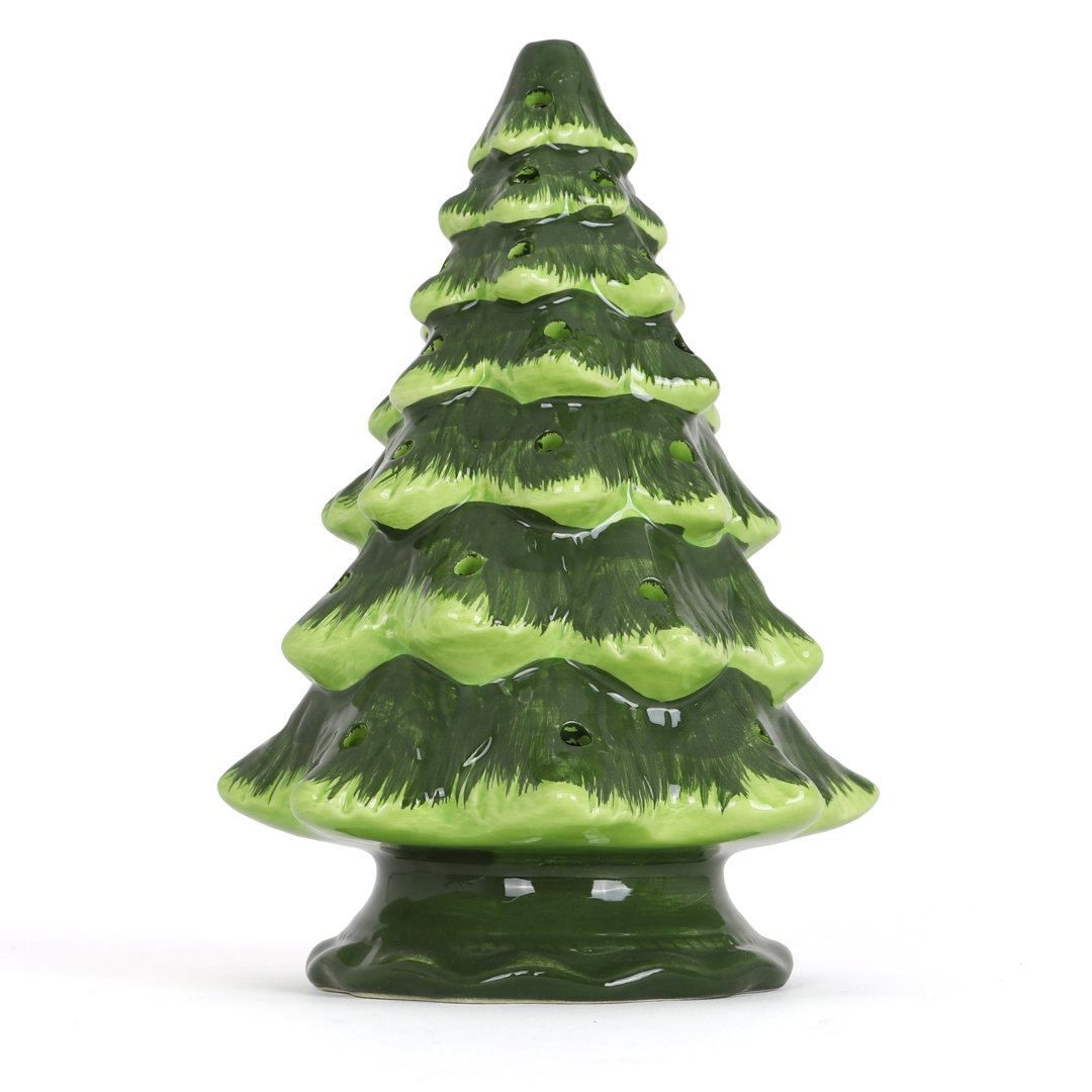 11.5" Blank Ceramic Christmas Tree - Inspired Vintage Christmas Tree - Light Up Tree The Holiday Aisle® 