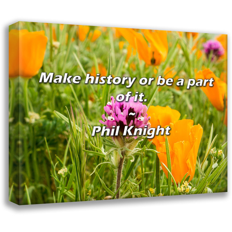 Phil Knight Citation: Faites l'histoire ou en faites partie., H 15 po x l 18 po