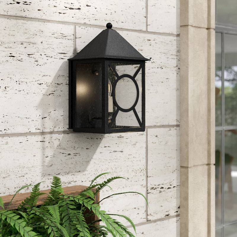 Ripley Outdoor Wall Lantern, Midnight, 12.25" H x 7.25" W x 6.5" D