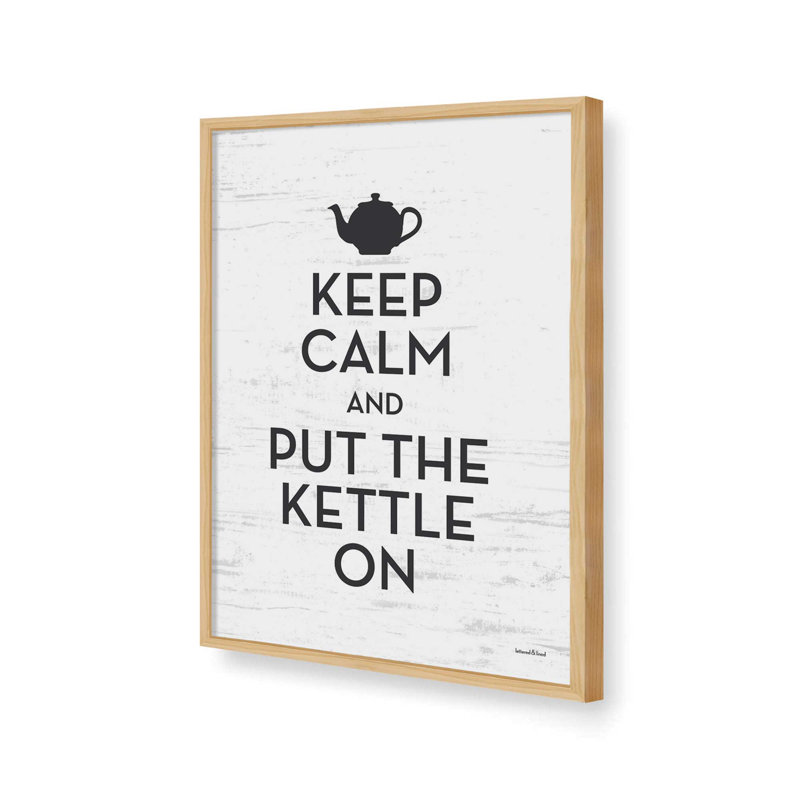 «Put the Kettle On» par Art texturé, L 24 po x H 32 po, Tanné, Impression encadrée
