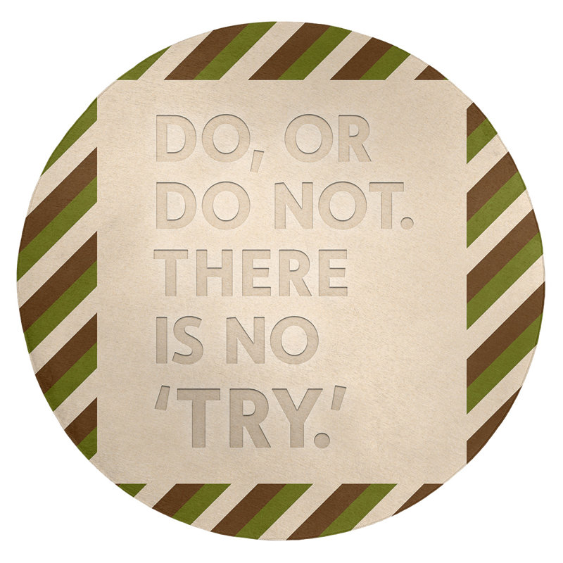 Tapis en poly-chenille à travail dure, Rond 5 pi