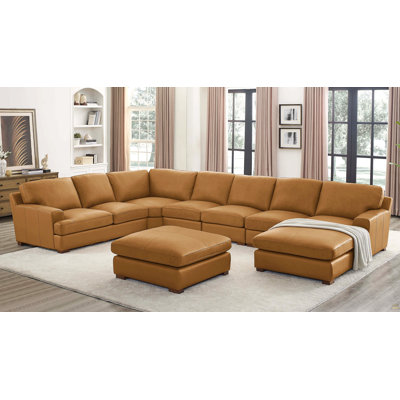 Canapé modulaire en cuir à large assise modulaire