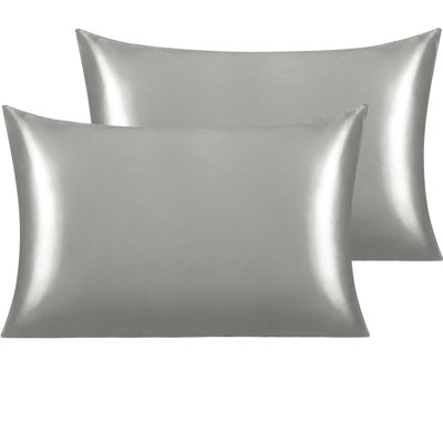 Satin Pillowcases with Envelope Closure, Hair & Skin Friendly Pillow Covers, 2 Pack