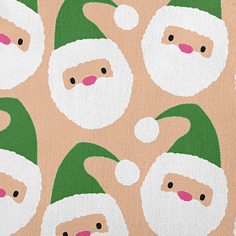 Coussin intérieur / extérieur Dancing Santas, H 20 po x l 20 po, Vert