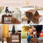 Lit superposé à plusieurs niveaux pour animaux de compagnie avec marche amovible, coussin et bloc-notes pour chiens et chats, intérieur, lit de marche, coussin, robuste