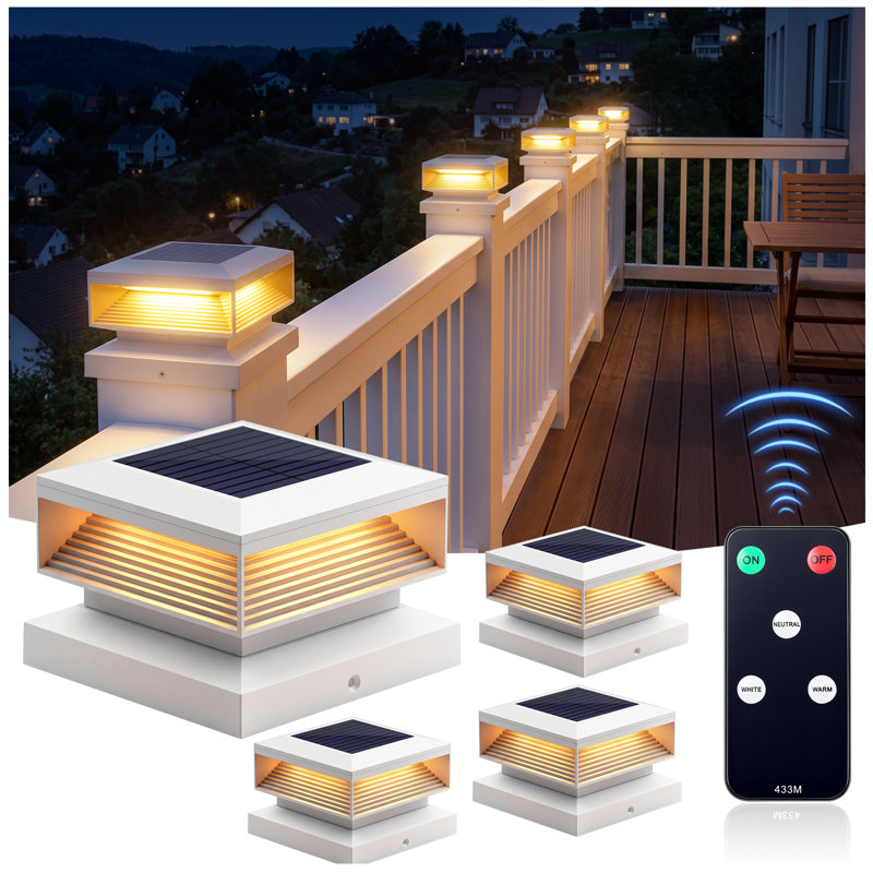 Solar Powered Fence Post Cap Light 3.5 In. X 3.5 In. Pack