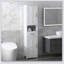 Armoire de rangement mince pour salle de bain avec tablette ouverte, tiroir et portes encastrées pour une organisation efficace et un gain de place