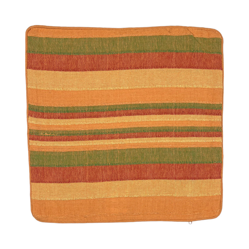Almada Striped Square Cushion, Multicolor Orange/Red