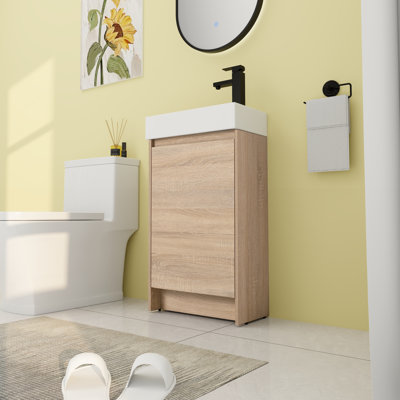 Netanel 18.16'' Single Bathroom Vanity with Ceramic Top