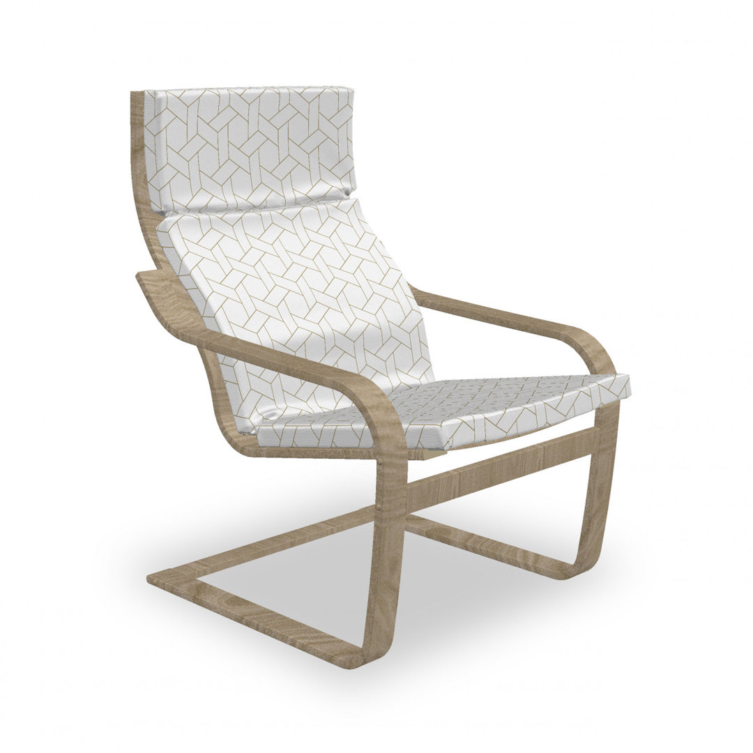 Poäng Sessel Polster, Geometrisch Modern Trellis, Abstrakt, Braun Weiß Sand