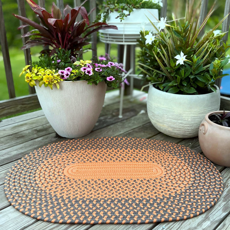 Tapis intérieur / extérieur en polypropylène tissé à la machine ovale Cape Eden, Ovale 5 pi x7 pi