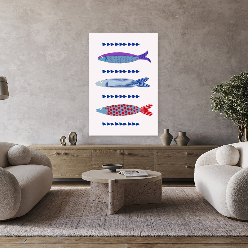 Art mural de poisson moderne et minimaliste, H 48 po x l 32 po