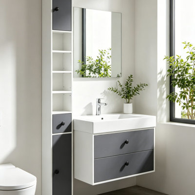 MDF / Particle Board Freestanding Linen Cabinet