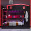 Grand lit superposé en bois massif avec lit gigogne, tablettes de rangement et crochets-786373709-786373705
