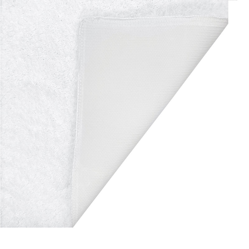 White Micro Plush Polyester 2 Piece Bathroom Rug Set