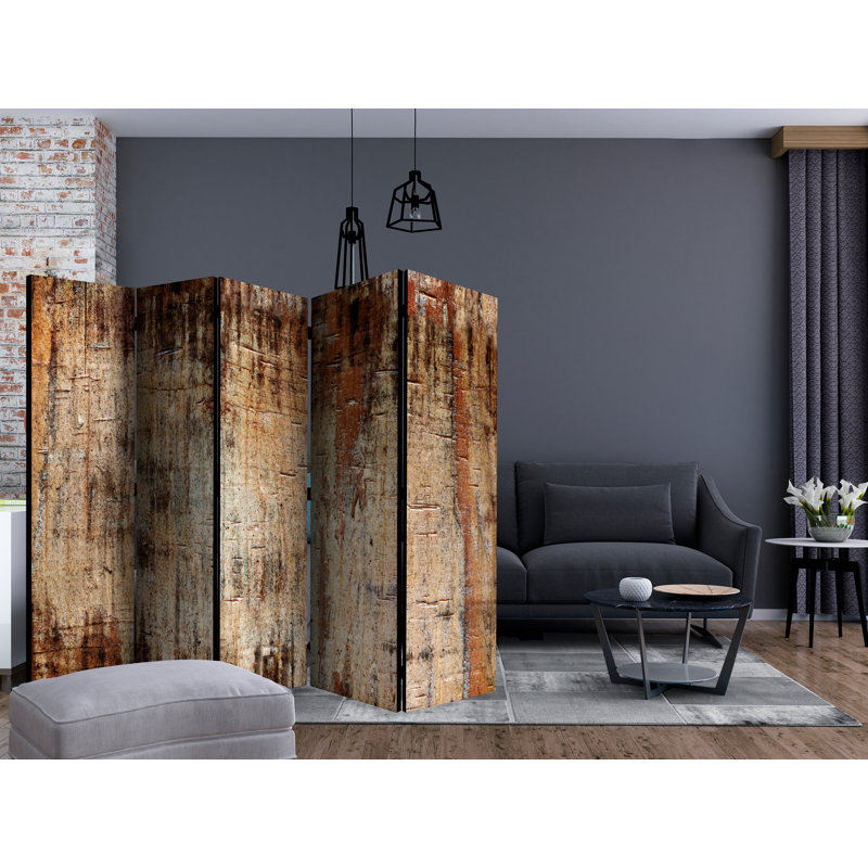Gwenlyn 225cm W x 172cm H 5 - Panel Solid Wood Folding Room Divider