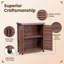 Banc d'extérieur en bois massif avec armoire de rangement et plateau en métal-690870556