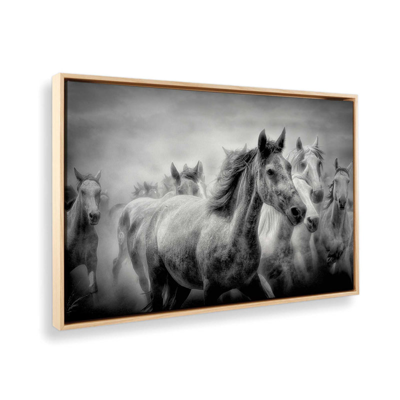 Thundering Hooves Canvas Print, American Maple Floater Framed, 20.75" H x 30.75" W x 1.75" D