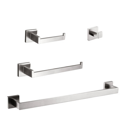 4 Brushed Nickel Bathroom Fixture . Contemporary For & Laundry Room. Stainless Steel, To Corrosion, Rust, And Scratches. , Quick Install Hardware - 4 Pieces. Modern Shower , Rust-, Scratch-. Wall