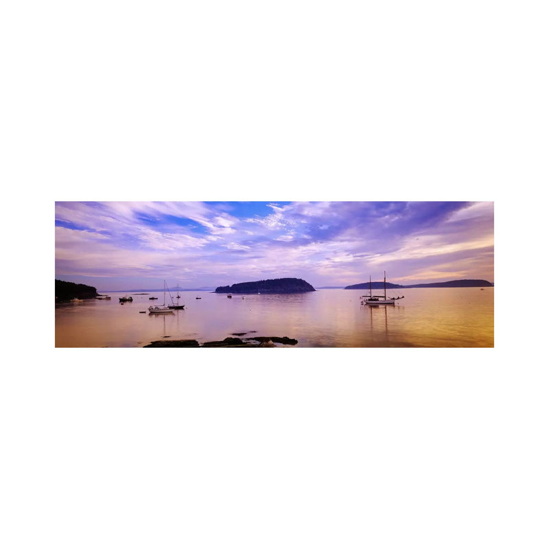 Frenchman Bay At Twilight, Hancock County, Maine, USA - Wrapped Canvas Panoramic Print, 30.48 cm H x 91.44 cm W x 1.91 cm D